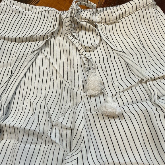 Faithfull The Brand White Striped Wide Leg Pants Women’s Size 6 Boho Linen Blend - Picture 4 of 6